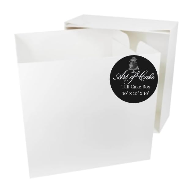 Art of Cake® White Tall Cake Box 254 x 254 x 254mm (10 x 10 x 10'') - Pack of 5