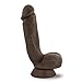 Eden Adult Sex Toy - Handcrafted Realistic Dildo with Suction Cup - 8.5 Inch Long - Flexible Lifelike Thick Dildo with Curved Shaft for G spot Clitoral Anal Stimulation - Women Men & Unisex - Brown