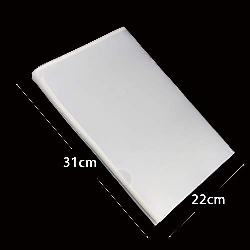 Fyess 50PCS Clear Plastic Document Folders, US Letter/ A4 Size 14C (1
