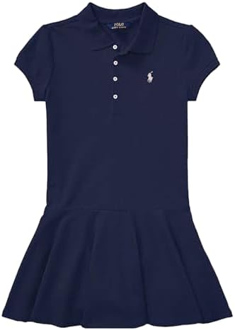 stretch cotton mesh polo dress Ralph Lauren Girls' 7-16 Stretch Mesh Polo Collar Dress - Estate Blue