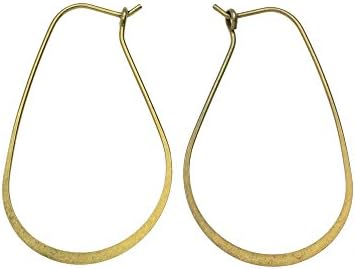 Nunn Design Earring Findings, Oval Hoop Ear Wire 26x37mm, 1 Pair, Antiqued Gold