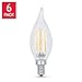 Feit - LED E12 Soft White candelabra chandelier Dimmable light bulbs 40w = 3.8w (6 pack)
