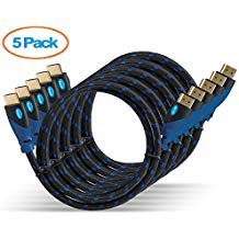 Aurum Ultra Series - High Speed HDMI Cable with Ethernet 5 Pack 20 Ft - Supports 3D & ARC [Latest Version] - 20 Feet - 5 Pack