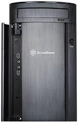 SilverStone SG04B-F Micro ATX Computer Case Black Aluminum SECC Structure Mid view 2