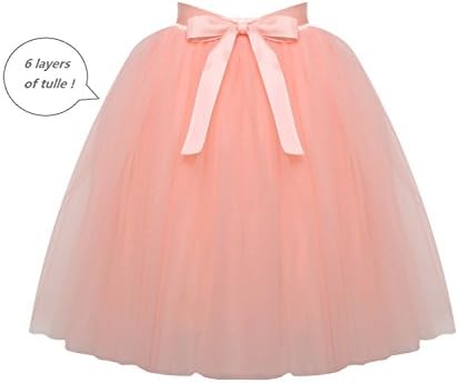 Layered A Line Knee Length High Elastic Waist Tutu Tulle Skirt Prom Party Skirt (Champagne)