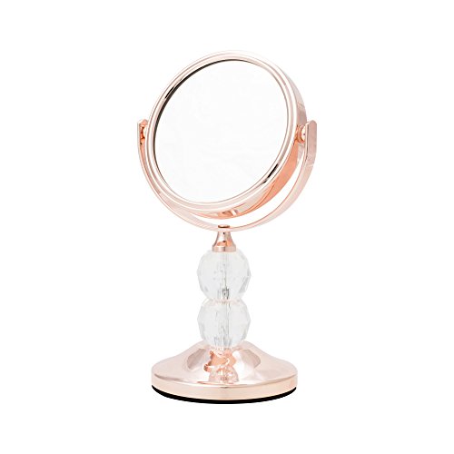 Danielle Mini 4X Magnification Vanity Mirror with Double Crystal Stem