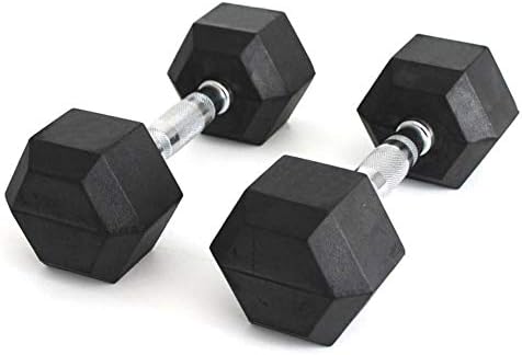 L'AVENIR FITNESS Pack of 2 (2pcs * 5kg) Premium Quality Professional Hex Shape Rubber Dumbbells