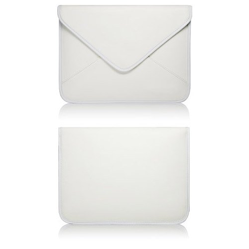 BoxWave Elite Leather Onyx International Boox 60 Messenger Pouch - Slim-Fit Synthetic Leather Carrying Case with Unique Envelope Sleeve Design - Onyx International Boox 60 Cases and Covers (Ivory White)