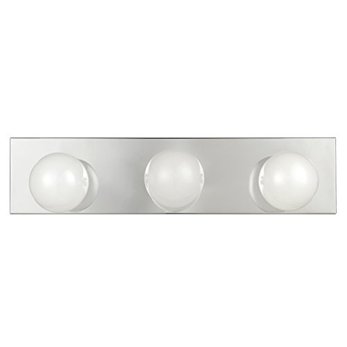 Globe Electric 51202 Cameron 3 Light Mirror Vanity, Chrome Finish, 3x E26 60W Type G Bulb