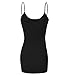 Emmalise Women's Basic Casual Long Camisole Adjustable Strap Cami Layering Top, Medium, Black