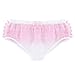 Alvivi Men's Ruffle Lace Bikini Brief Jockstrap Sissy Pouch Organza Skirted Underwear Crossdress Panties White Medium (Waist 31.0