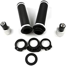 Motorcycle Aluminum Rubber CNC 22mm Universal Handlebar Grips Ends With Throttle Core Silver