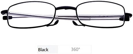 Read Optics Compact Folding Reading Glasses Telescopic Arms in red And black For Men And Women Plus Free Slim Pocket Size Hard Case