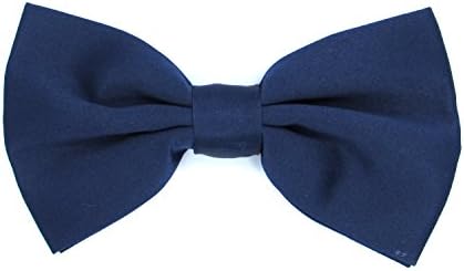 Mens Solid Pre-Tied Bow Tie (Navy Blue)