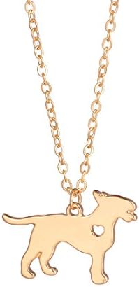 Fashionable Bull Terrier Necklace Bull Terrier Pendant Silver Dog Breed Custom Engraved for lovers (gold)