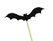 (Pack of 20) Black Bat Cupcake Toppers - Party Picks - Food Picks for Halloween Party Supplies