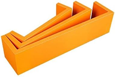 Floating U Shelves, HOOHI Home Decor Fashion Set of 3 Floating U Shelves in Walnut Finish Decorative Shelves (Orange)