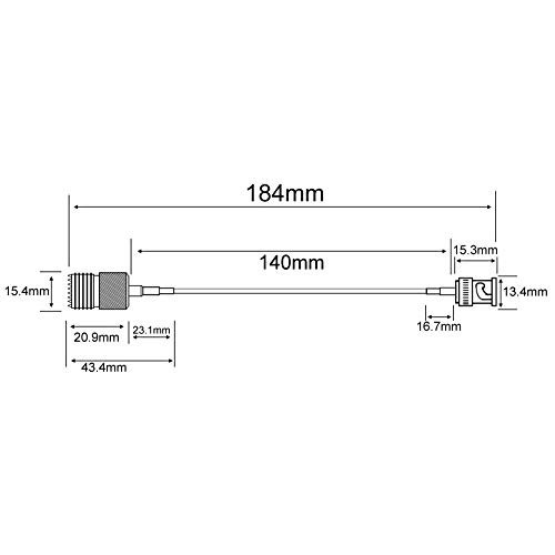 UHF SO239 Female to BNC Male Coax RF UHF VHF Radio Coaxial Antenna Cable Mobile to Base Antenna Cord 5.9 inch - Thumbnail 2