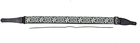 Tilesii Hootenanny Style Guitar Straps national wind style woven pattern nylon and leather