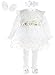 Taffy Baby Girl Newborn Gold Glitter Floral Dress Gown 6, White, Size 0-3 Monhts