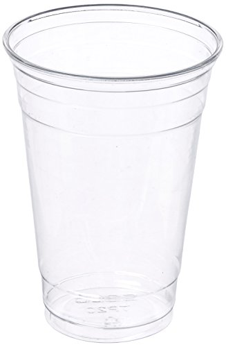 100 Sets 20 oz Plastic CLEAR Cups with Flat Lids for Iced Coffee Bubble Boba Tea Smoothie