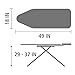 Brabantia Size C Ironing Board (49 x 18 in) 7 Height Options, Adjustable Steam Iron Rest Holder (Moving Circles) Non-Slip Feet, Anti-Collapse Child Locks