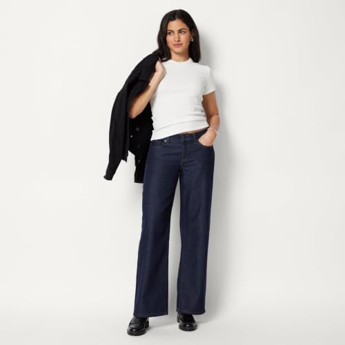 Amazon Essentials Women's Ultra Soft Low Rise Wide Leg Jeans