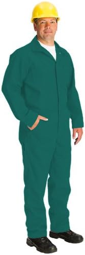 TOPPS SAFETY CO07-5575-Short/48 CO07-5575 NOMEX Coverall, 4.5 oz., Short/Size 48, 5'-4" to 5'-7", Spruce Green
