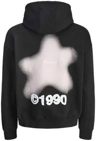 Jcophase Sudadera con Capucha, Negro, XL