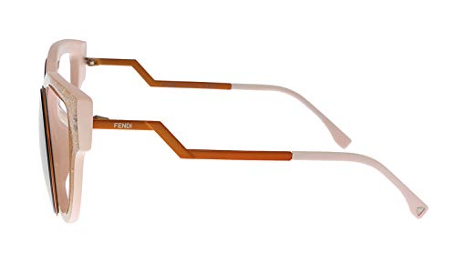 Fendi Women's Round Cutout Sunglasses, Orange Glitter Pink/Red, One Size