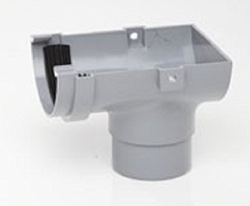 Grey Gutter Stop END Outlet RM306 Half Round for shed, Conservatory, Porch etc NOT for Normal House guttering - Smaller