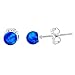 Trustmark 925 Sterling Silver 4mm Tropical Blue Created Opal Ball Stud Post Earrings, Oceans