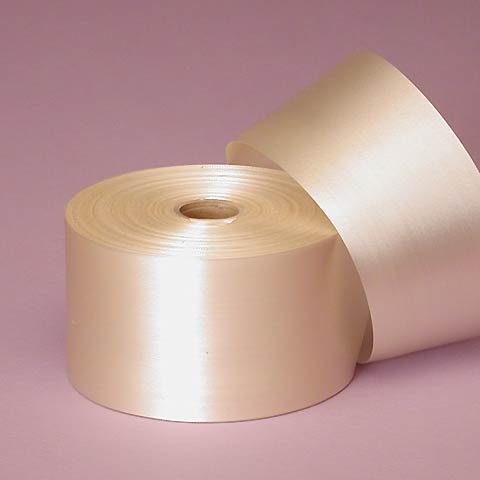 Ivory Embossed Poly Satin Ribbon, 2-3/4