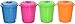 U.S. Toy Assorted Color Garbage Can Holder Containers (12), Multicolored