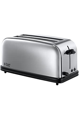 Grille Pain [2 Fentes longues 4 Toasts/ 2 Tranches baguette] Victory Acier Inox (6 Niveaux de Brunissage réglables, Surélévation,Décongèle,Réchauffe viennoiserie, 1600W) Toaster 23520-56