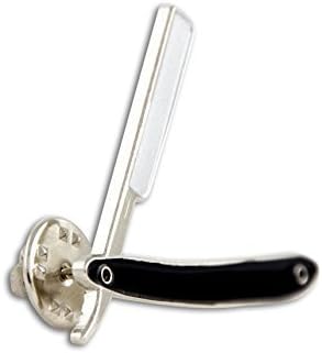 MD Straight Razor Lapel Pin (Black) by MD Barber