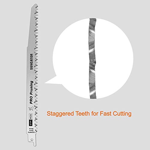 image for Reciprocating Saw Blades for Pruning, SUNGATOR 9-Inch Wood Cutting Saw