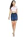 Chigant Womens Stretch High Waisted Short Mini Denim Skirt Jean Skirts Dark Blue