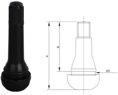 100 PCS TR 414 Wheel Tire Valve Stems 0.453 Rubber Length 1 1/2 by VPro
