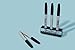 JR William Modern Pen Holder #3, Modern Black Acrylic Pen Holder for Desk, Office Desk Accessories Organizer and Pen Stand in a Luxury Gift Box Packaging - Soho Black