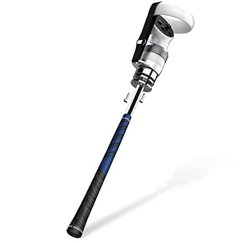 YEZRO Weighted VR Golf Club Handle Accessory for Oculus Quest 2 / Meta Quest Pro, Aluminum Golf Club Attachment with Metal Adjustable Weights and Secure Reinforced Strap