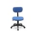 Hodedah Armless, Low-Back, Adjustable Height, Swiveling Task Chair with Padded Back and Seat, Plastic in Blue, Not for adult use