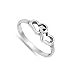 Forever Love Knot Heart Promise Ring New .925 Sterling Silver Band Size 8