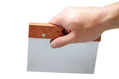 image for Wooden Accessories Co Stainless Steel Dough Scraper With Wooden Handle