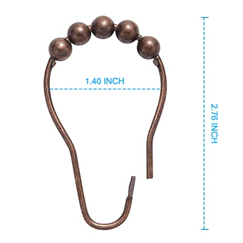 Titanker Shower Curtain Rings, Bronze Shower Curtain Hooks for Curtain