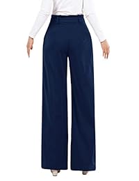 Pantalones de trabajo para dama de cintura alta con bolsillos