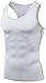 Tesla TM-MUN04-WHT_Large Men's Sleeveless Muscle Tank Top Cool Dry Compression Baselayer MUN04