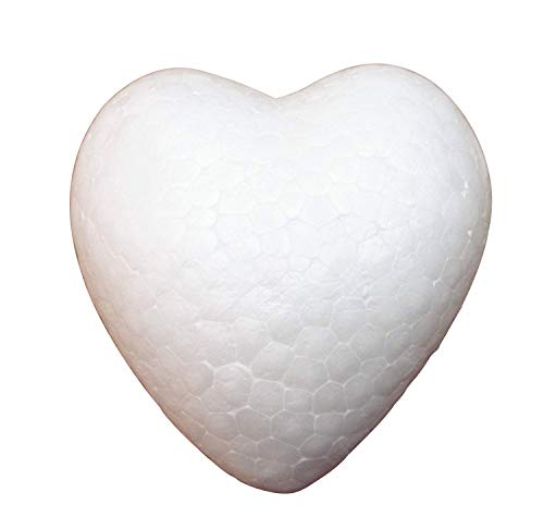 Dandan DIY 2pcs 15cm(6'') Approx Smooth Foam Heart Shaped Foam Craft Making Foam Ball Home Wedding Decor Love Style DIY Supply (15CM/6'') - Thumbnail 2