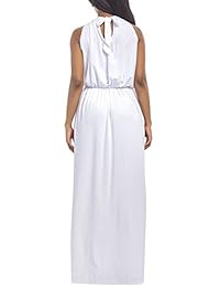 WIWIQS Vestido largo para mujer, estilo halter, holgado, casual, talla grande