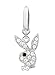 NEW STYLE Fake Belly Navel No piercing needed Clip on Officially Licensed Clear cz Playboy Bunny w/ Black eye rabbit dangle Ring